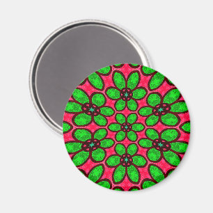 Cute Abstract Flowers Pattern Magnet