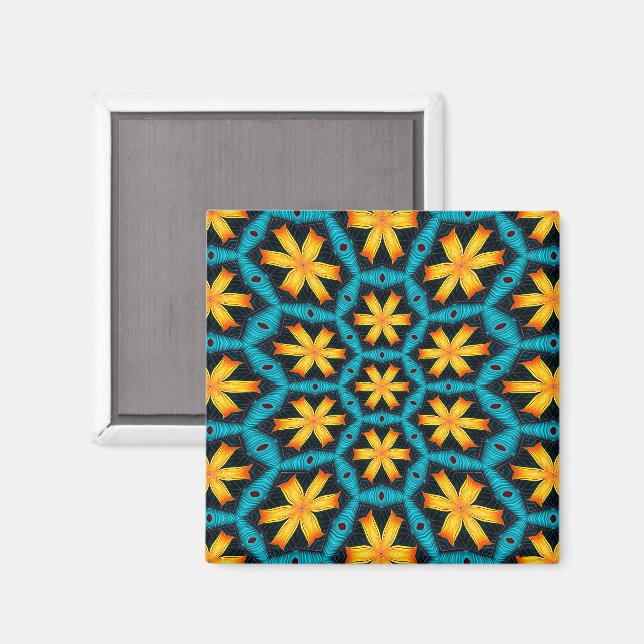 Cute Abstract Flowers Pattern Magnet (Front/Back)