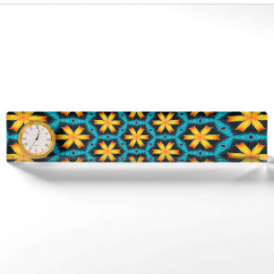 Cute Abstract Flowers Pattern Nameplate