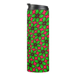 Cute Abstract Flowers Pattern Thermal Tumbler