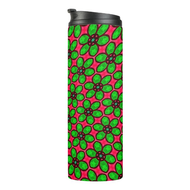 Cute Abstract Flowers Pattern Thermal Tumbler (Rotated Right)