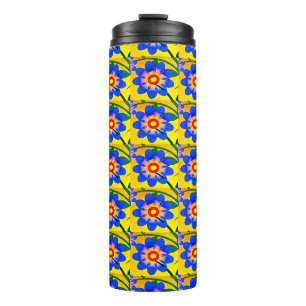 Cute Abstract Flowers Pattern Thermal Tumbler