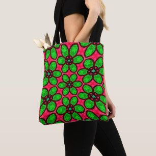 Cute Abstract Flowers Pattern Tote Bag
