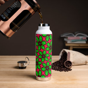 Cute Abstract Flowers Pattern Water Bottle
