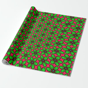 Cute Abstract Flowers Pattern Wrapping Paper