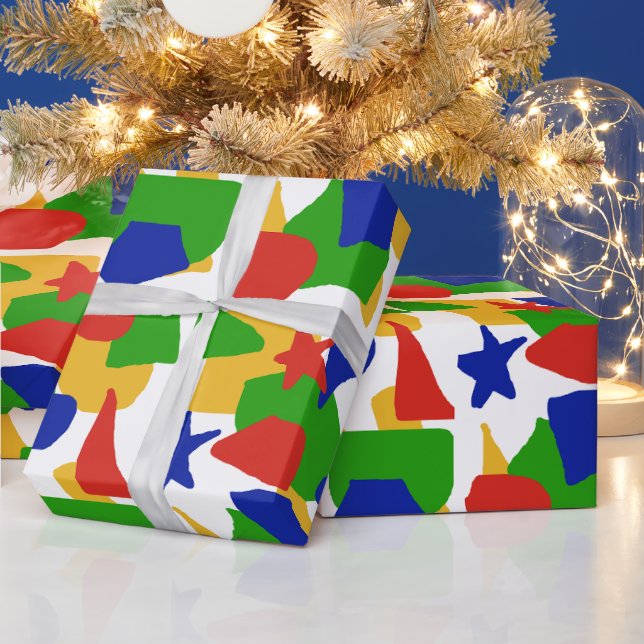 Cute Abstract kids Colourful Chaos Pattern Wrapping Paper (Holidays)