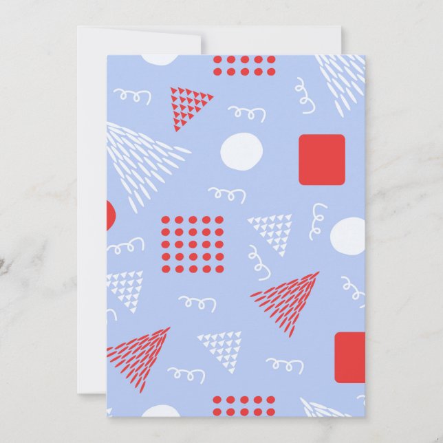 Cute abstract pattern invitation (Front)