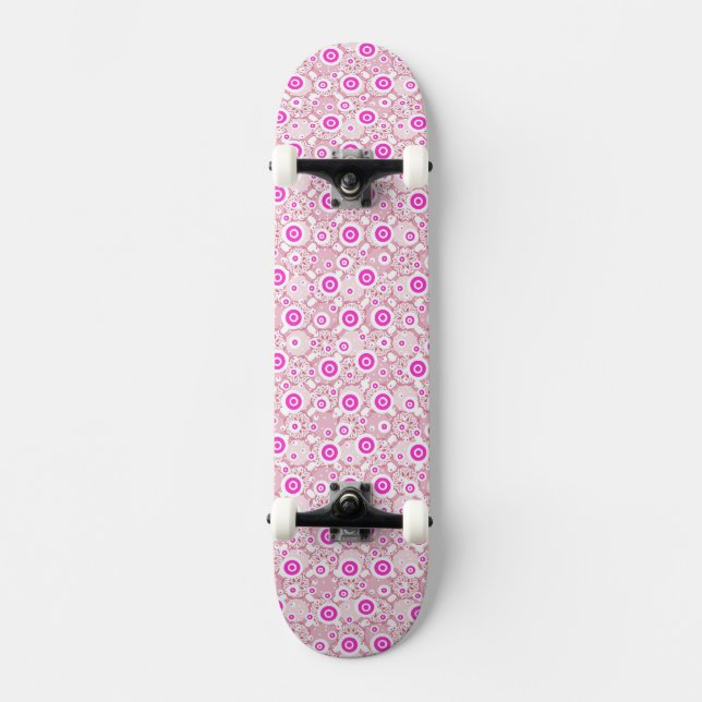 Cute abstract pinky dots patterns skateboard (Front)