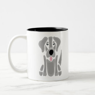 Cute Abstract Silver Labrador Puppy Dog Two-Tone Coffee Mug
