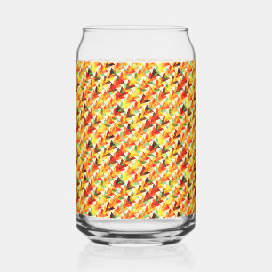 Cute abstract triangles pattern can glass
