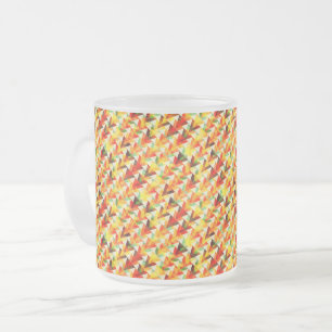 Cute abstract triangles pattern frosted glass coffee mug