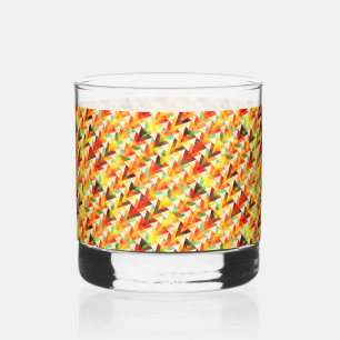 Cute abstract triangles pattern whiskey glass