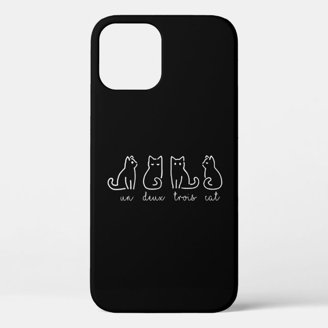 Cute Abstract Un Deux Trois Cat French Kitty Case-Mate iPhone Case (Back)