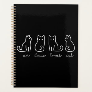 Cute Abstract Un Deux Trois Cat French Kitty Planner