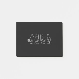 Cute Abstract Un Deux Trois Cat French Kitty Post-it Notes