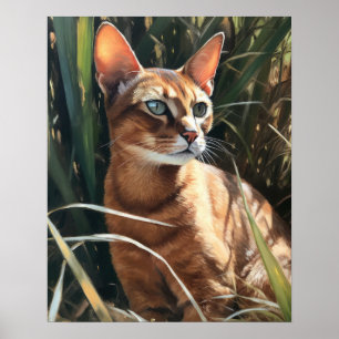 Cute Abyssinian Cat Art Print Poster