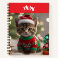 Cute Abyssinian Cat Christmas Personalised