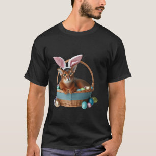 Cute Abyssinian Cat Easter Egg Hunt Owner Bunny Ea T-Shirt