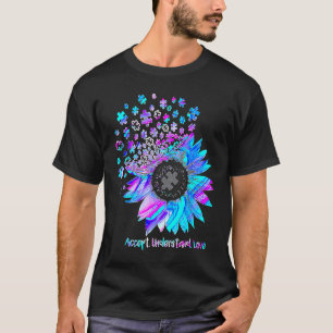 Cute Accept Understand Love Sunflower Autism Aware T-Shirt
