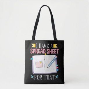 Cute Accounting Student CPA Fun Spreadsheet Tote Bag