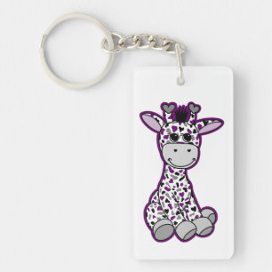 Cute Ace Pride Giraffe Key Ring