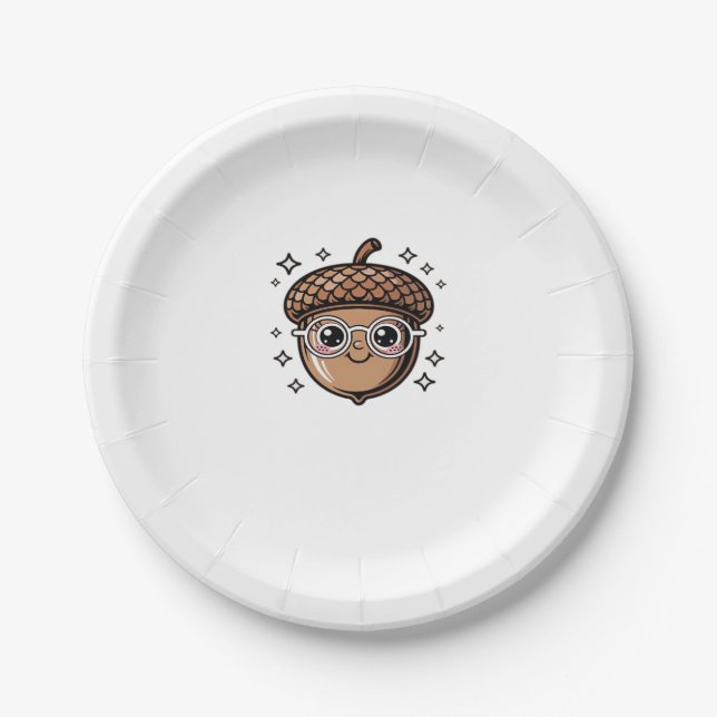 cute acorn Classic T-Shirt Paper Plate (Front)