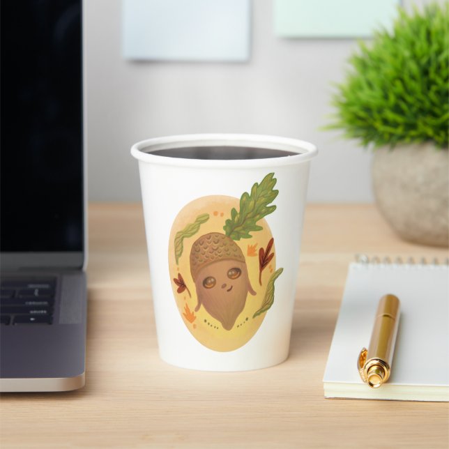  cute acorn Paper cup (Insitu)