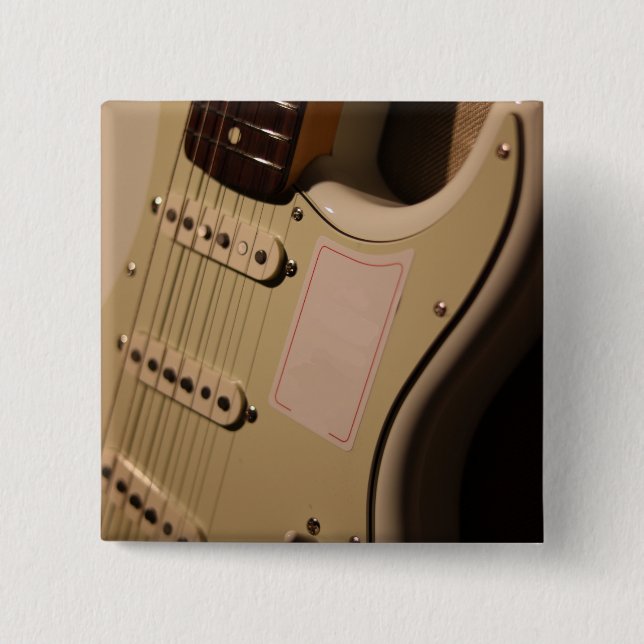 Cute Acoustic Guitar 15 Cm Square Badge (Front)