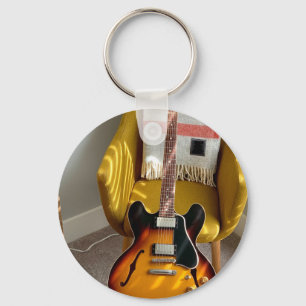 Cute Acoustic Guitar Key Ring