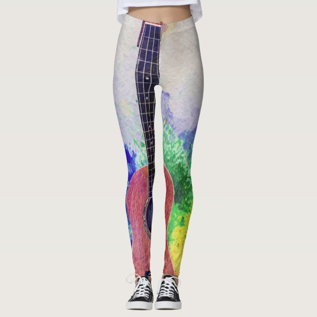 Cute Acoustic Guitar Leggings (Front)