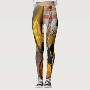 Cute Acoustic Guitar Leggings