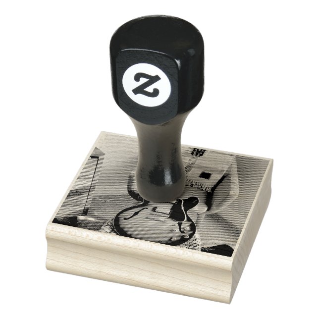 Cute Acoustic Guitar Rubber Stamp (Stamp)