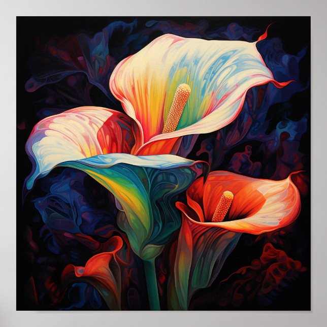 Cute Acryllic Calla lily Poster (Front)