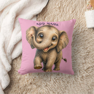 Cute Active Baby Animal collection Elephant pink Cushion
