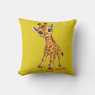 Cute Active Baby Animal Collection Giraffe Citrine Cushion