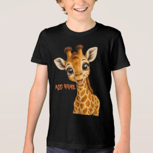 Cute Active Baby Animal Collection Giraffe Tri-Blend Shirt