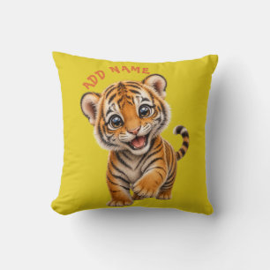 Cute Active Baby Animal Collection Tiger Citrine Cushion