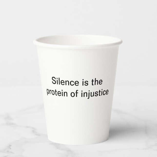 cute activism quote paper cups (Front)