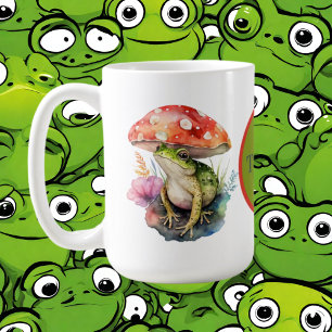 cute add monogram frog lovers  coffee mug