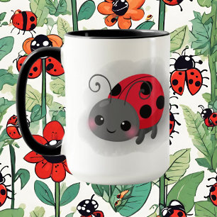 cute add monogram lady bug lovers mug