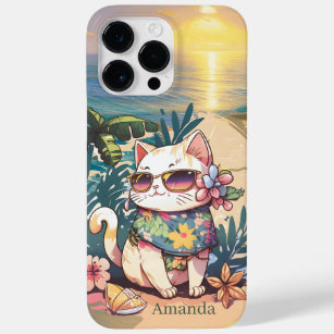 cute add name beach cat Case-Mate iPhone 14 pro max case