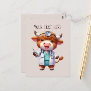 Cute add text any purpose Nurse cow Postcard