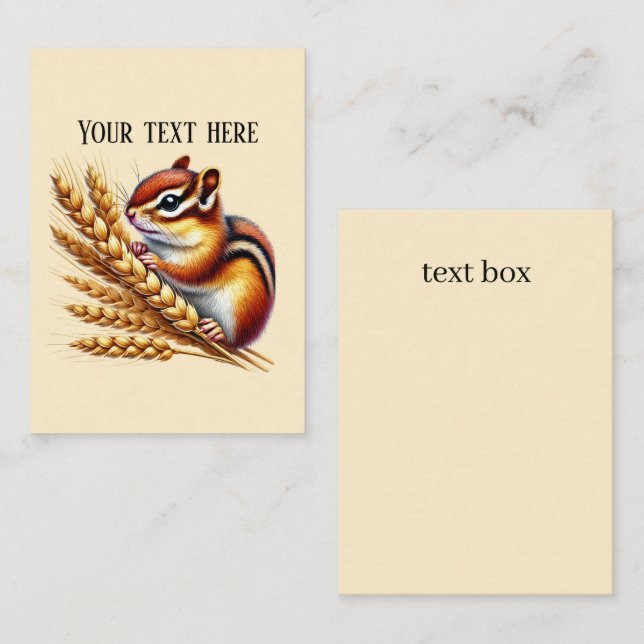 Cute add text chipmunk card (Front/Back)