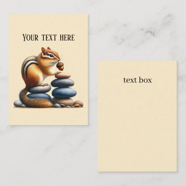 Cute add text chipmunk  card (Front/Back)