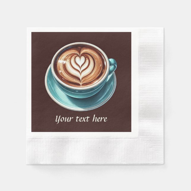 Cute add your text coffee lady  napkin (Front)