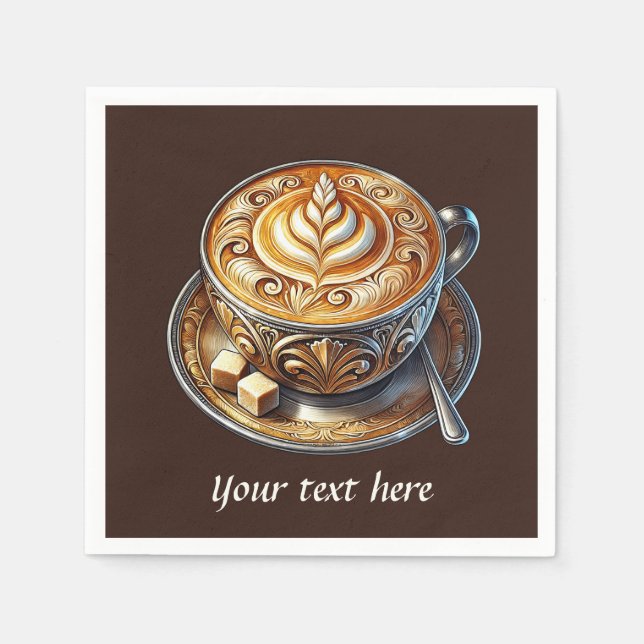 Cute add your text coffee  napkin (Front)