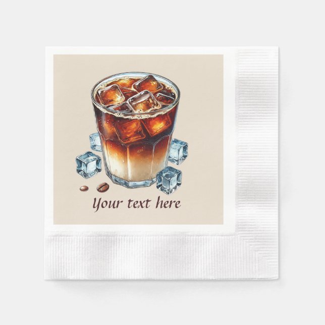 Cute add your text coffee  napkin (Front)