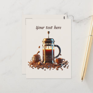 Cute add your text coffee shop  postcard