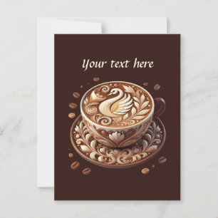 Cute add your text coffee shop postcard