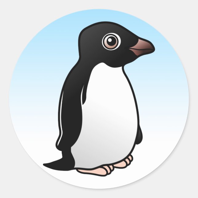 Cute Adelie Penguin Classic Round Sticker (Front)